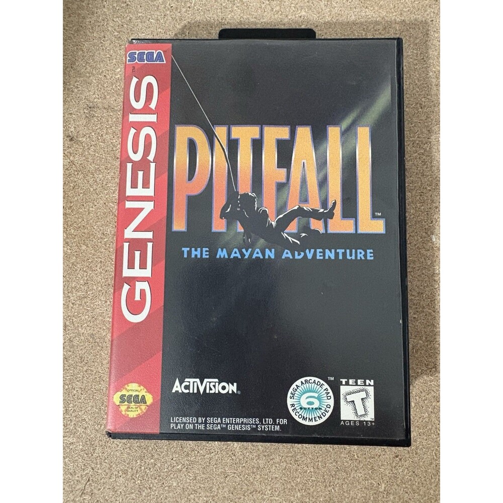 Pitfall: The Mayan Adventure (Sega Genesis) Case, Game Cartridge, Manual. Tested